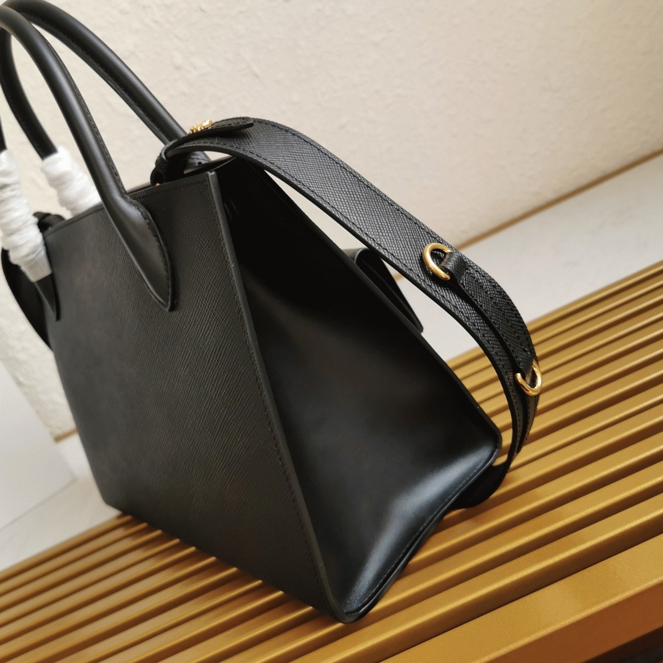 Pra*a Monochrome Medium Bag Knockoff in Black