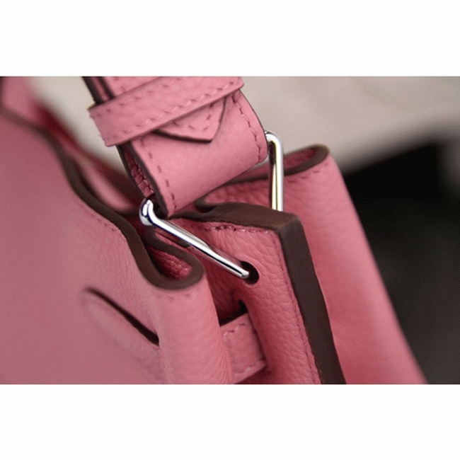 Pink Leather Replica H**me5 So Kelly 22cm Feminine Shoulder Bag