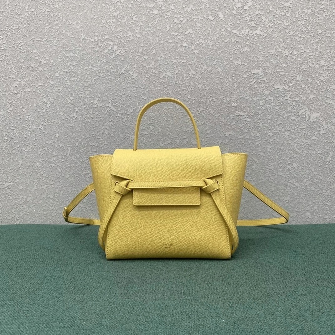 Ce1i*e Belt Nano Bag Fake in Yellow