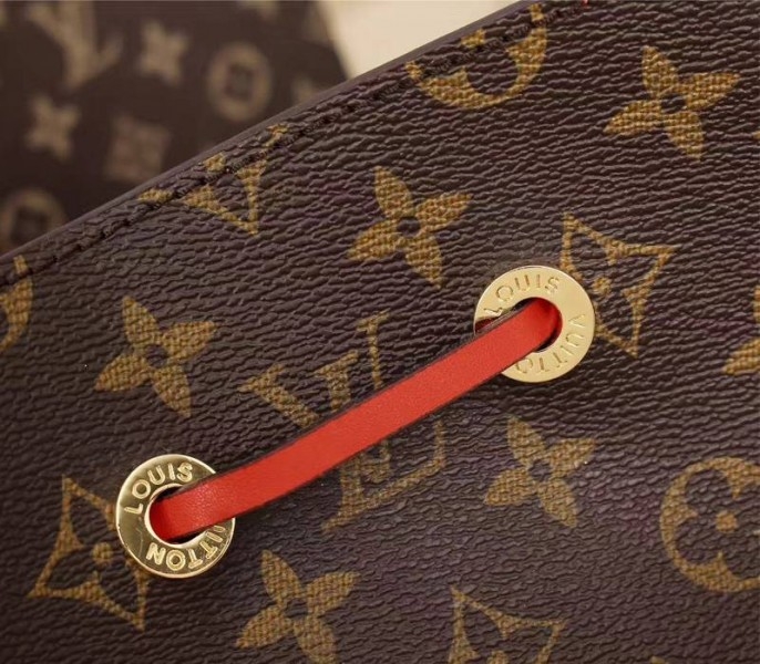 L0vis Vvtt0n Monogram Canvas NeoNoe MM Bag In Coquelicot