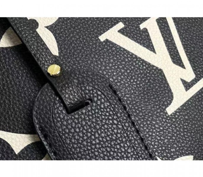 L0vis Vvtt0n Bicolor Monogram Empreinte Leather Petit Palais Handbag In Black And Beige