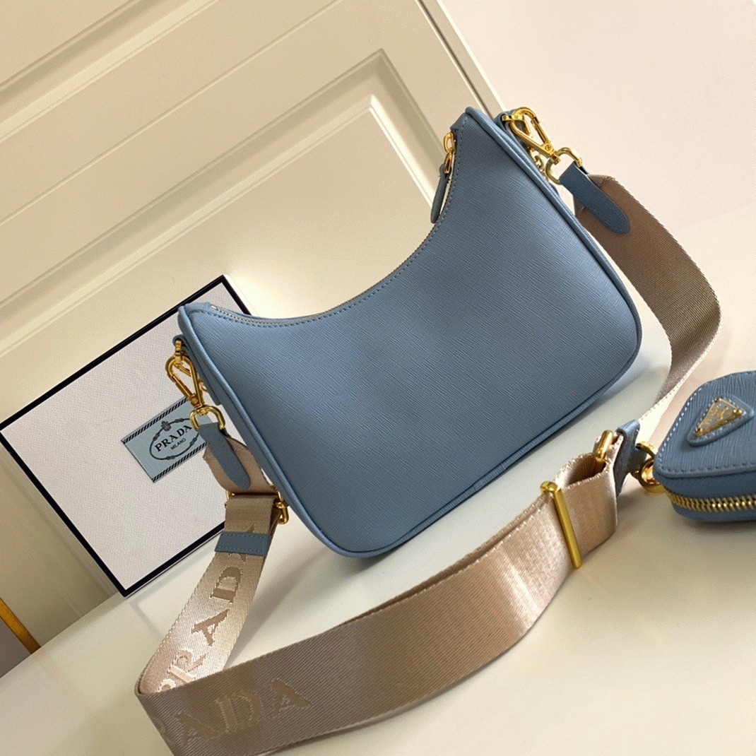 Pra*a Re-Edition Shoulder Bag Fake in Blue