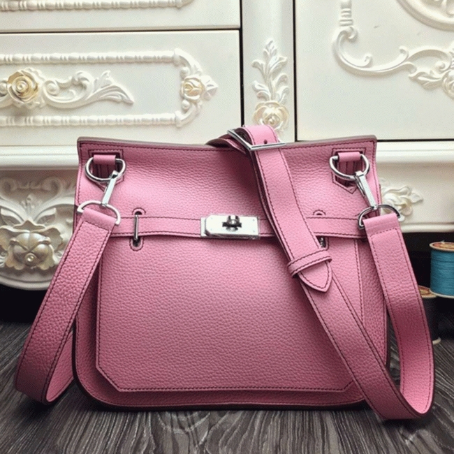 Pink fake luxury H**me5 Jypsiere 31cm handbag