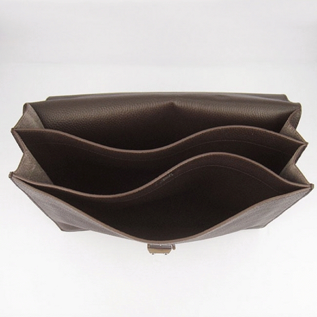 Chocolate Calf Leather Knockoff H**me5 Sac A Depeches 38cm Office Bag