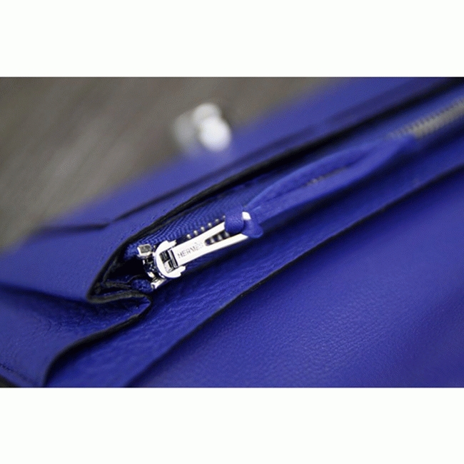 Electric blue designer replica H**me5 Dogon combine wallet