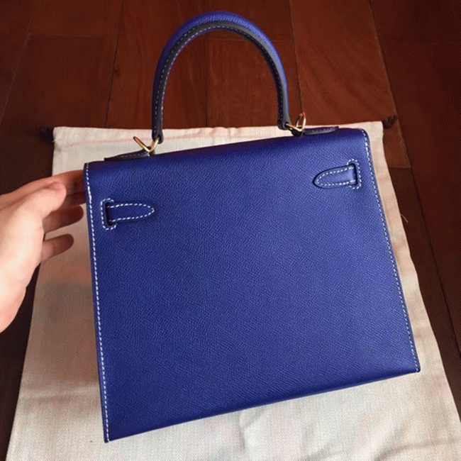 Electric Blue Epsom Fake H**me5 Kelly 25cm Bold Purse