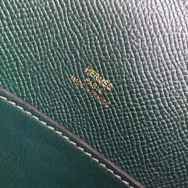 Malachite Epsom AAA Replica H**me5 Kelly Pochette Green Toned Purse