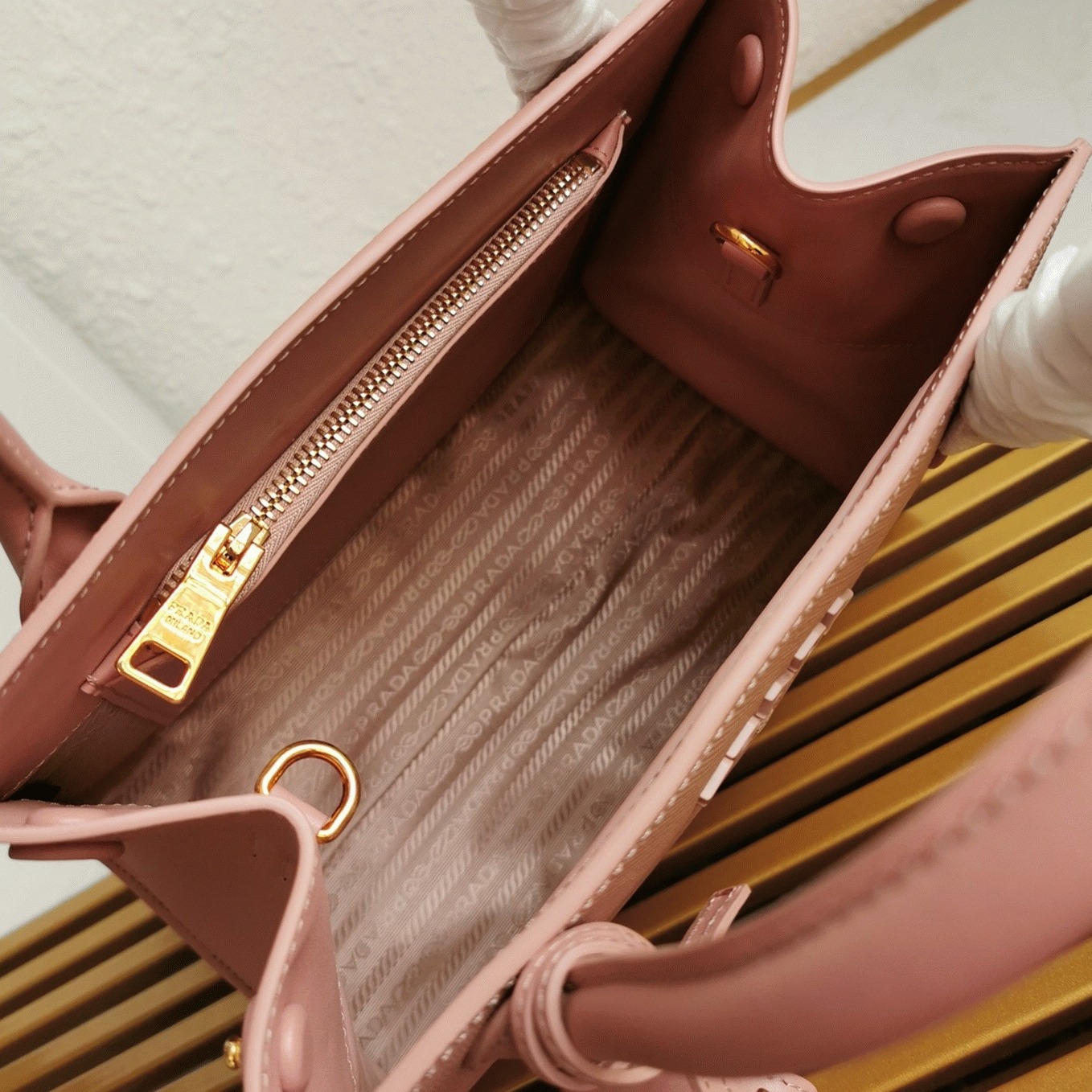 Pink Pra*a Monochrome Mini Bag Fake Version
