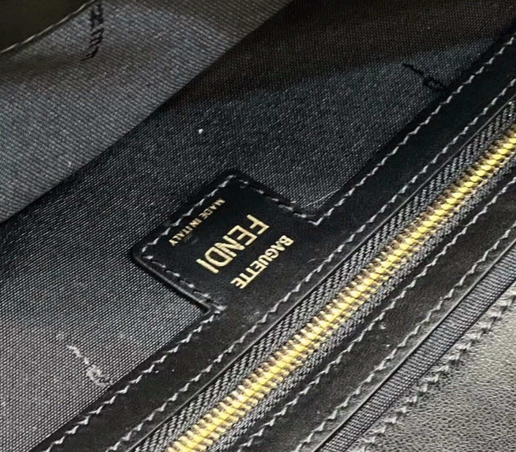 Top Quality Fake F**di Large Baguette Bag In Black FF
