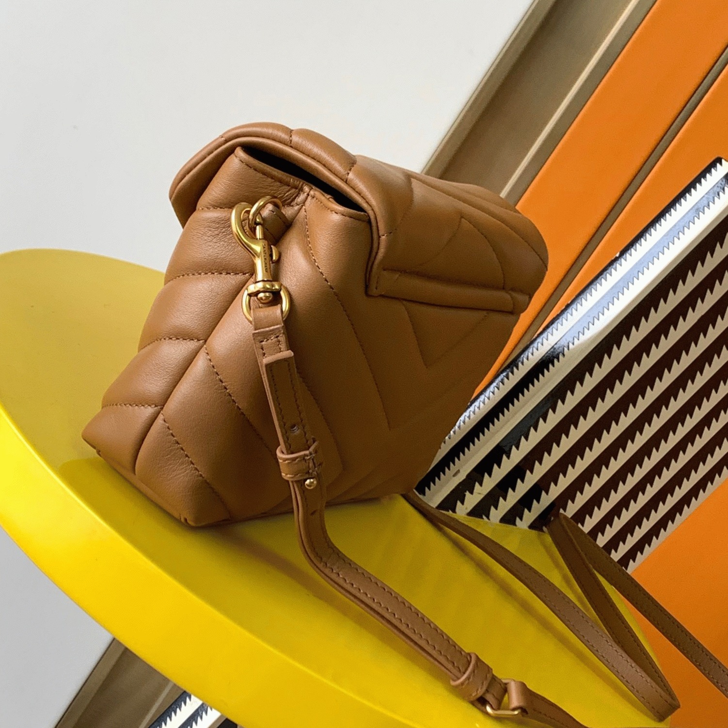 Replica Sa1nt Lau*nt LouLou Toy Strap Bag Brown