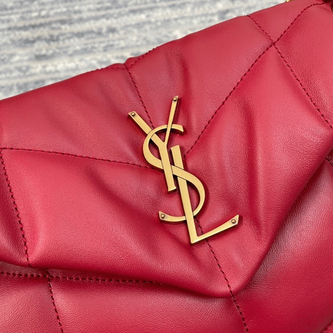 Replica Sa1nt Lau*nt Puffer Small Chain Bag Red Lambskin