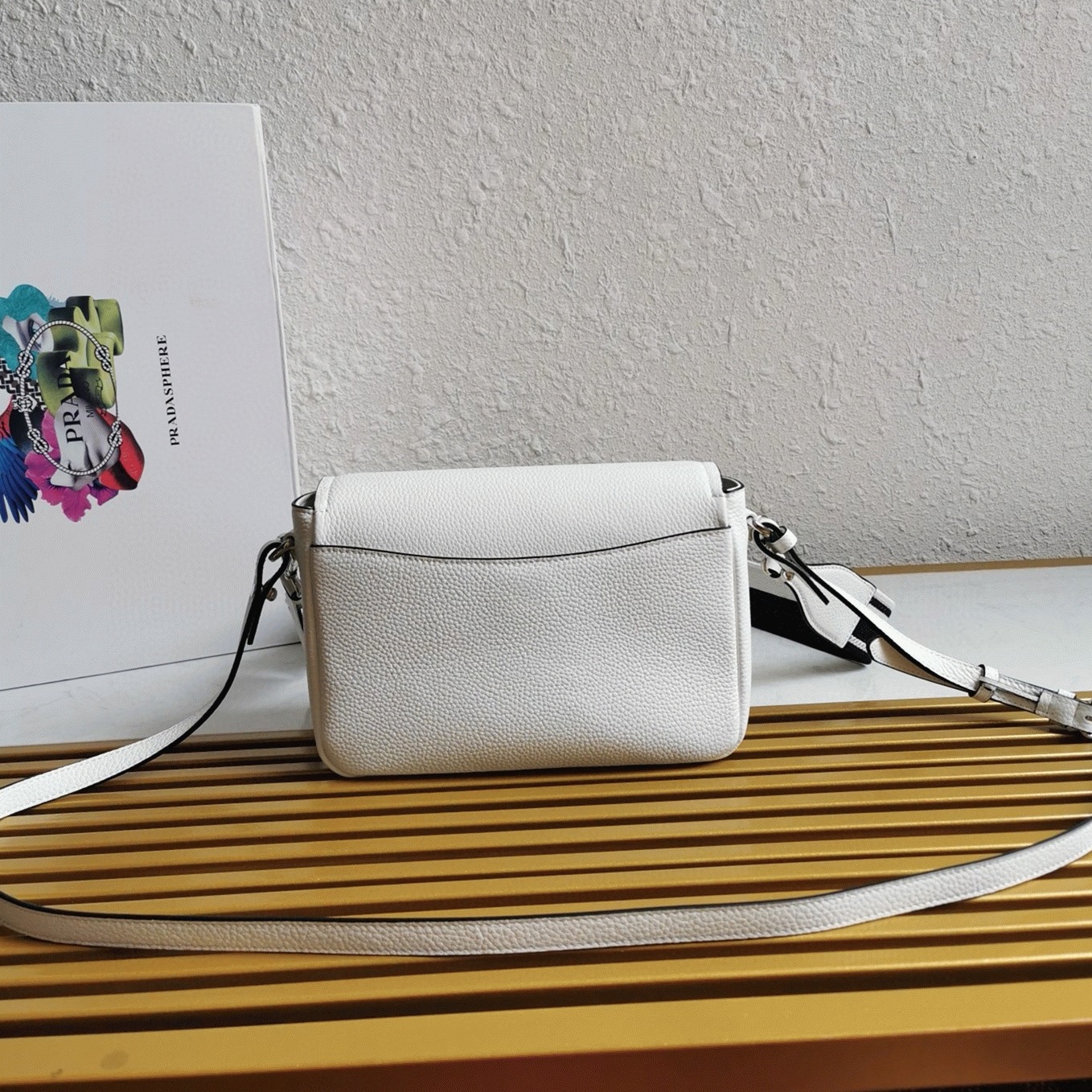 Pra*a Flap Shoulder Bag Fake in Cornflower