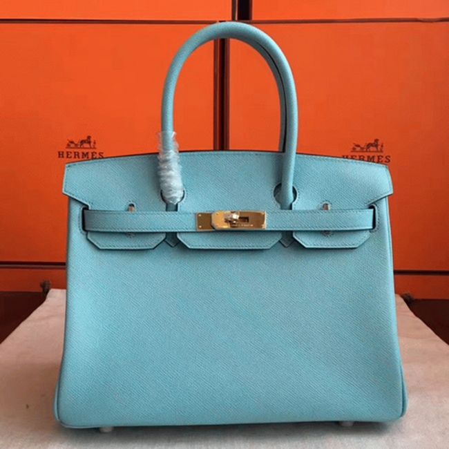 Blue Atoll Imitation Luxury H**me5 Birkin 30cm Tote
