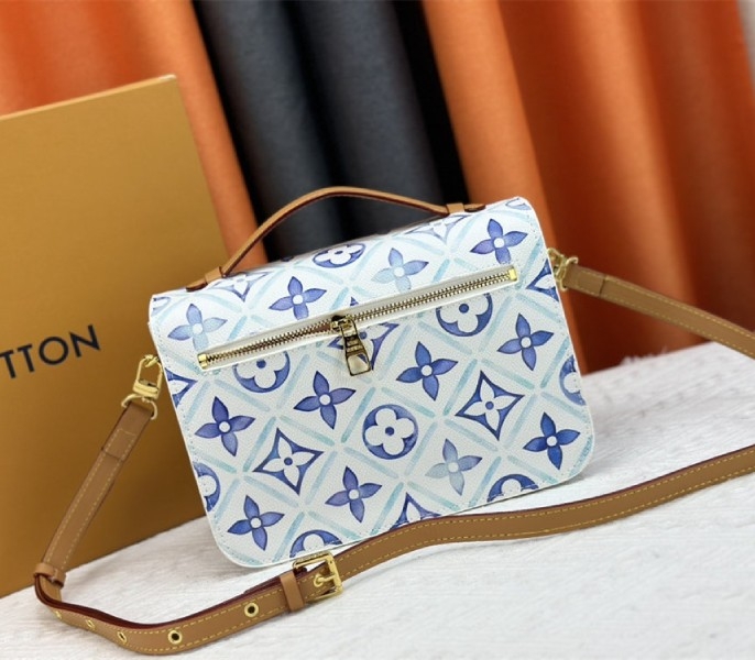 L0vis Vvtt0n LV By The Pool Monogram Tiles Canvas Metis Handbag In Lagoon Blue