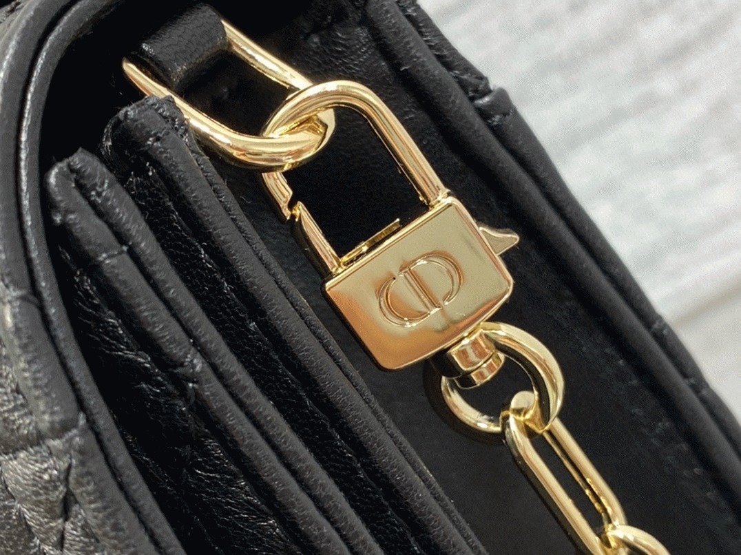 D10r Miss D10r Top Handle Bag Fake in Black Cannage Lambskin