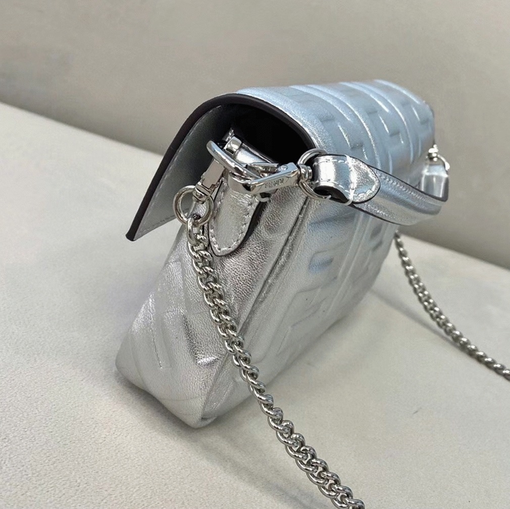 Top Quality Replica F**di Small Baguette Bag In Silver FF