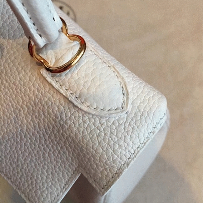 White Clemence Imitation H**me5 Kelly Retourne 28cm Chic Tote