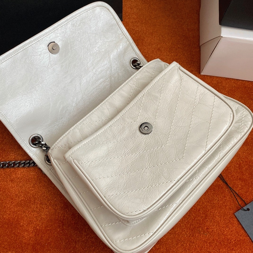 Replica Sa1nt Lau*nt Niki Medium Chain Bag White
