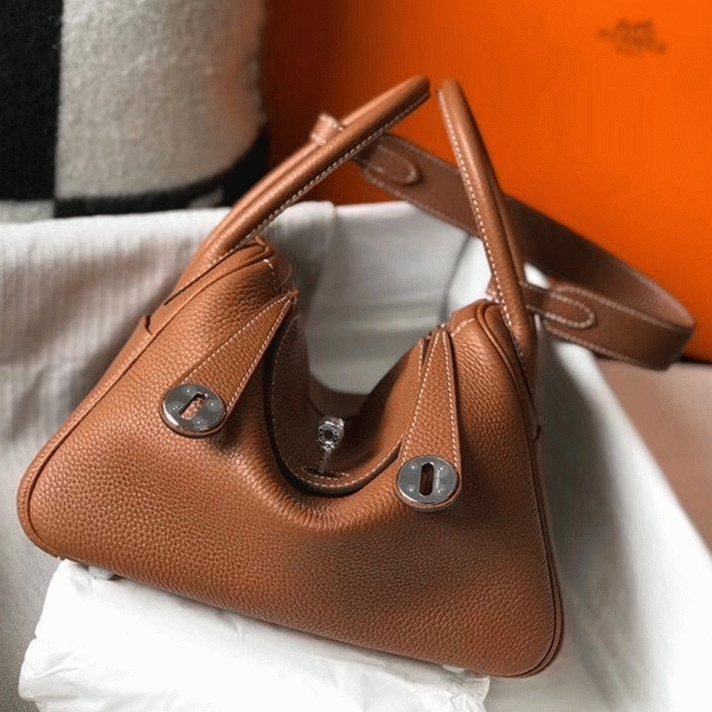 Designer replica H**me5 Lindy 30cm bag in gold color