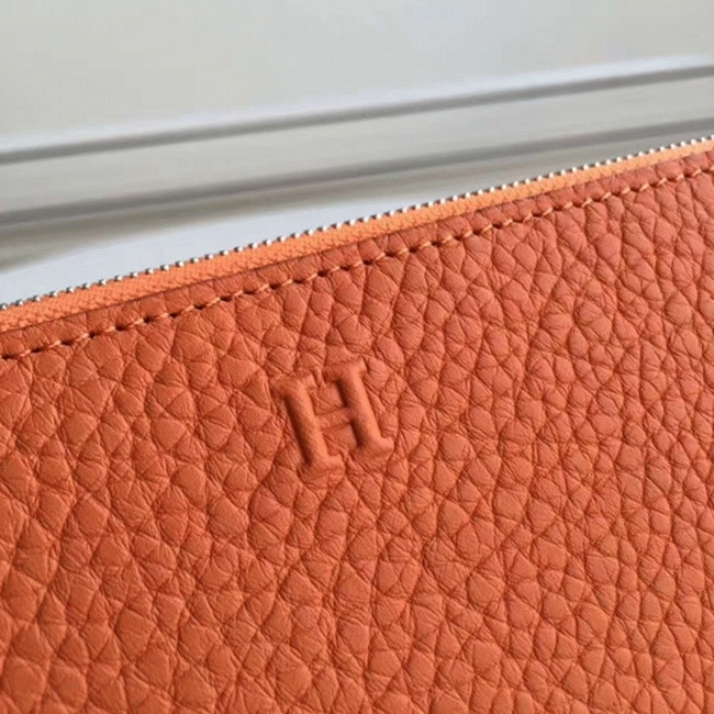 Orange 1:1 Replica H**me5 Wallet Azap Zipped