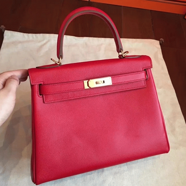 Red Epsom Replica H**me5 Kelly 32cm Sellier Classic Bag