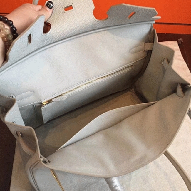 Pearl Grey Faux Luxury H**me5 Birkin 35cm Purse