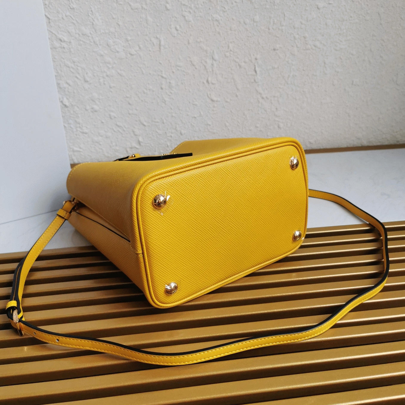 Yellow Pra*a Medium Panier Bag Fake
