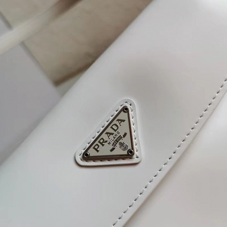 White Pra*a Cleo Flap Bag Replica