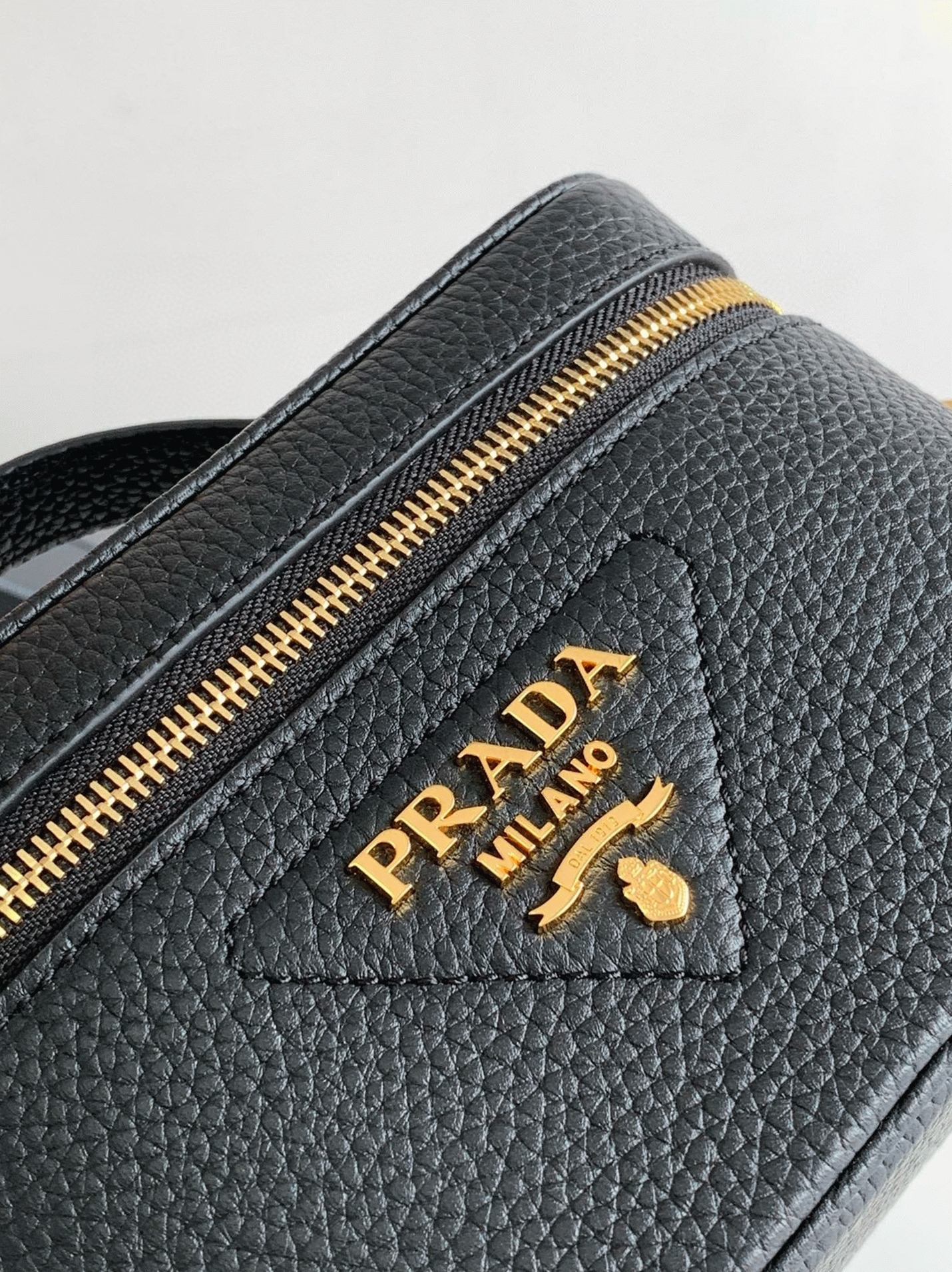 Pra*a Mini Vanity Bag Replica in Black