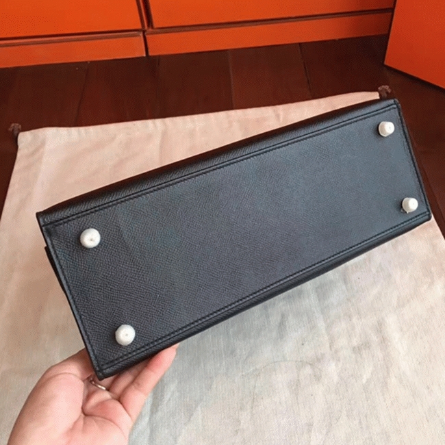 Black Epsom Replica H**me5 Kelly 32cm Sellier Structured Bag