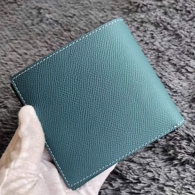 Blue jean top fake H**me5 Copernic compact wallet