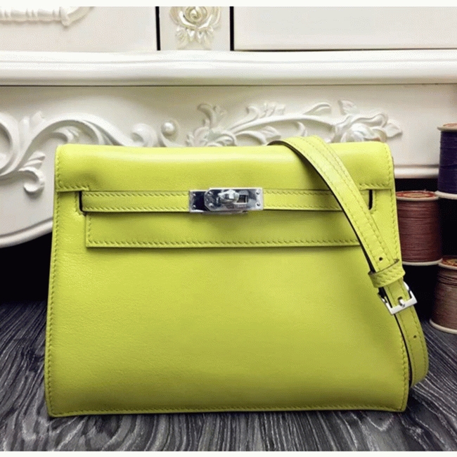 Yellow Swift Leather Copy H**me5 Kelly Danse Bright Handbag