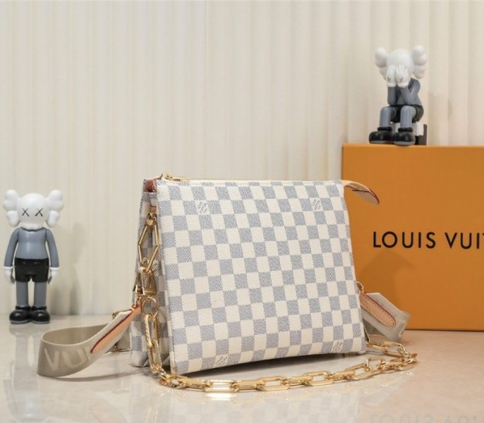 L0vis Vvtt0n Damier Azur Coussin PM Bag With Jacquard Strap