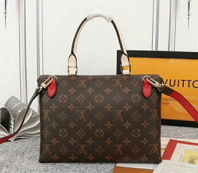 L0vis Vvtt0n Monogram Canvas Marignan Bag In Coquelicot Red