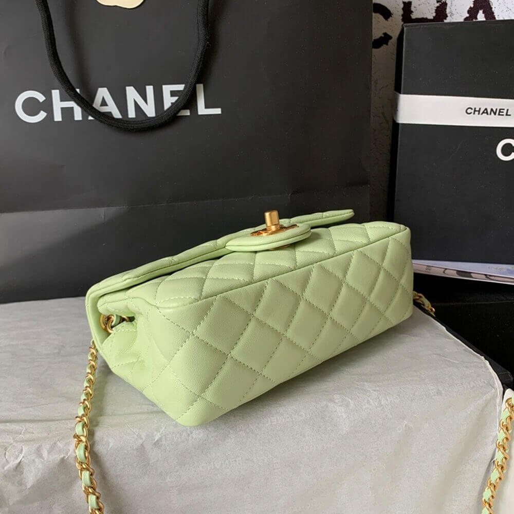Ch**el Pearl Crush Mini Rectangular Flap