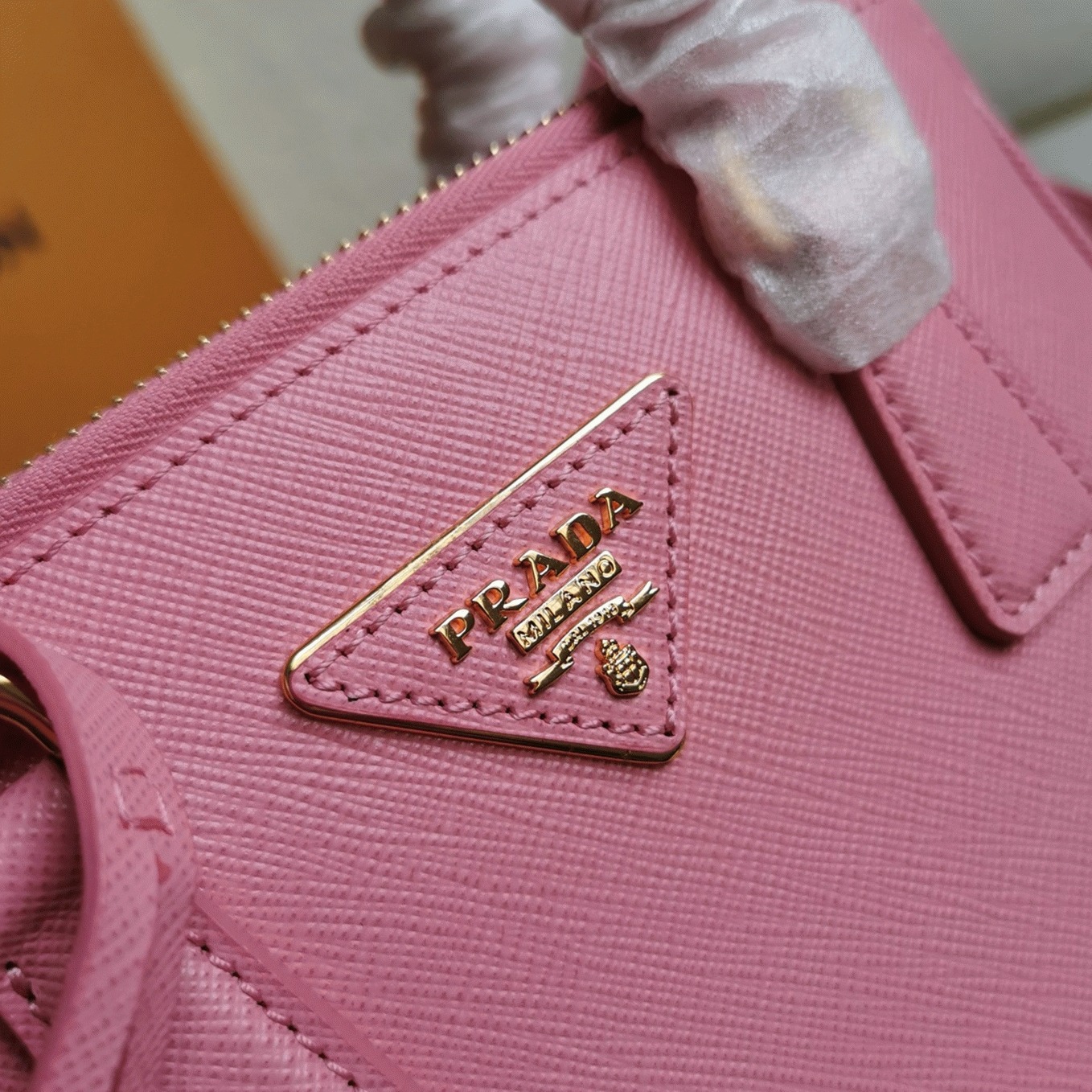 Pink Pra*a Mini Galleria Bag Fake