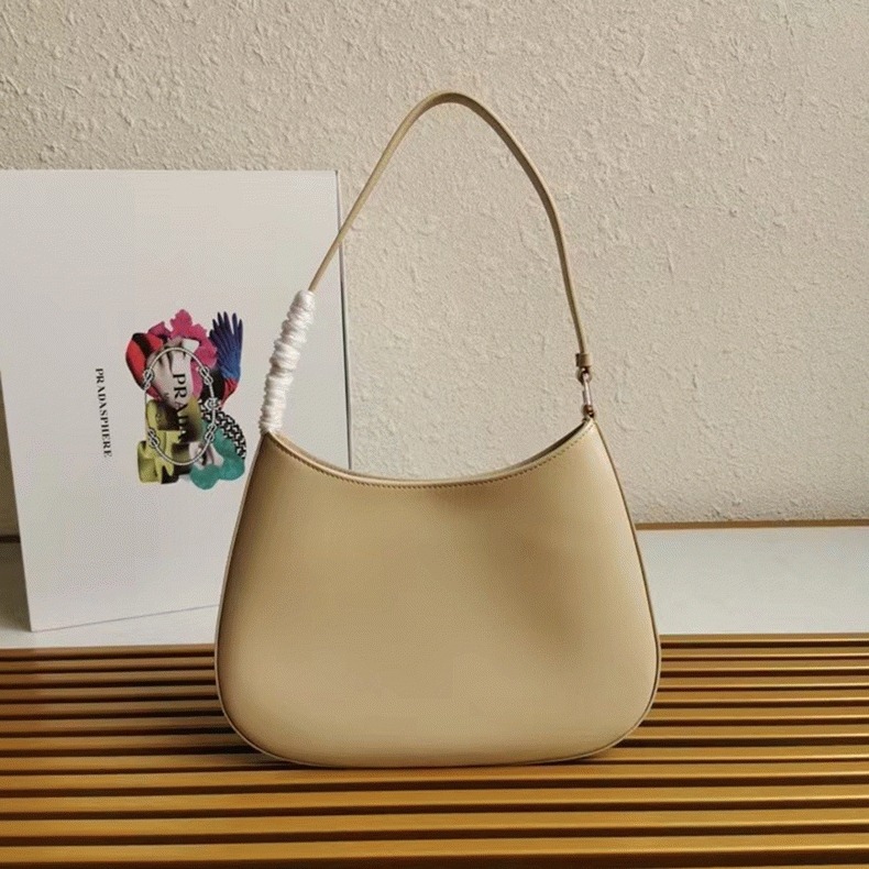 Beige Pra*a Cleo Large Bag Replica