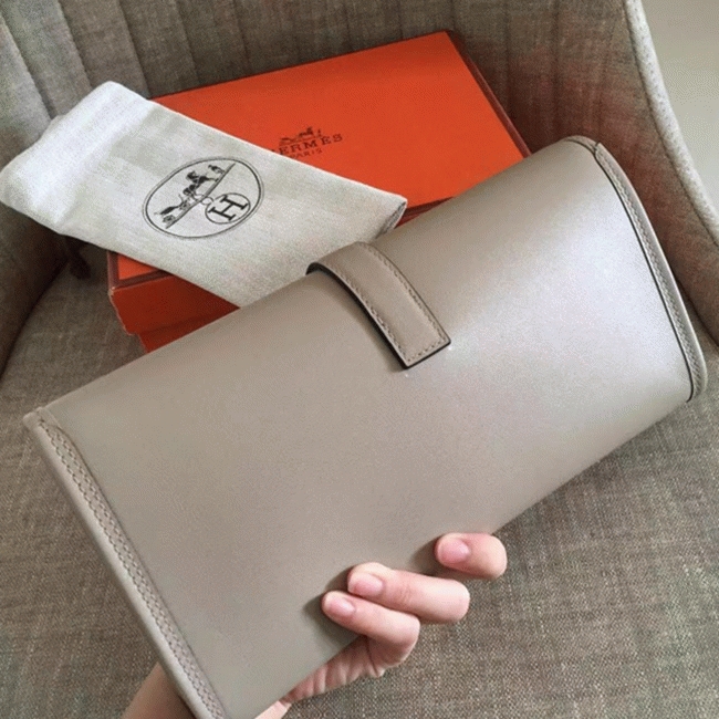 Grey Fake H**me5 Jige Elan 29 Chic Neutral Clutch