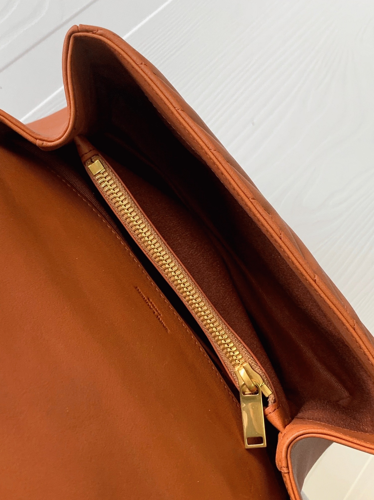 Fake Sa1nt Lau*nt College Medium Chain Bag Brown
