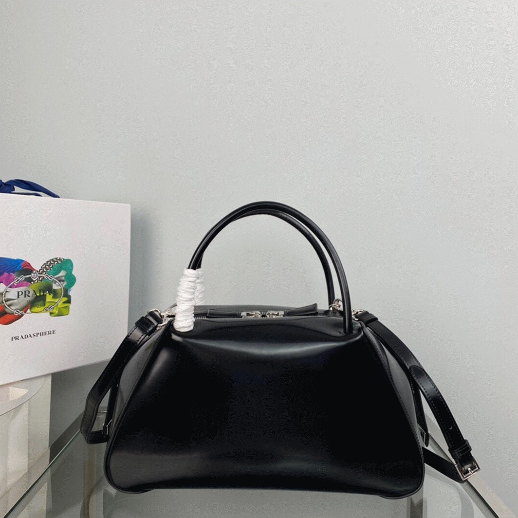 Pra*a S*pernova Medium Bag Knockoff in Black Brushed