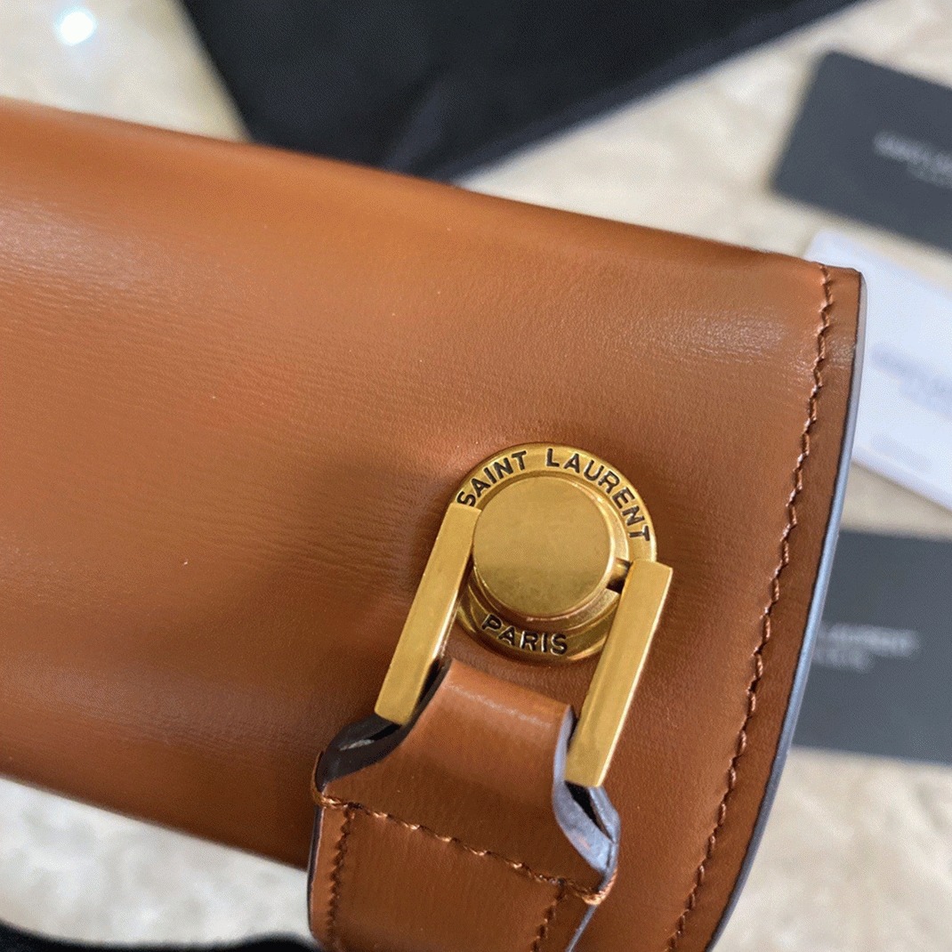 Fake Sa1nt Lau*nt Le Carre Satchel Bag Brown