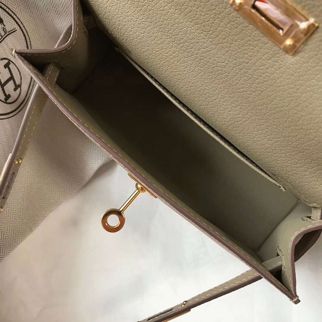 H**me5 Kelly Mini II Bag Fake in Gris Tourterelle