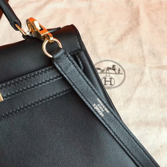 Black Swift Replica H**me5 Kelly 25cm Retourne Soft Bag