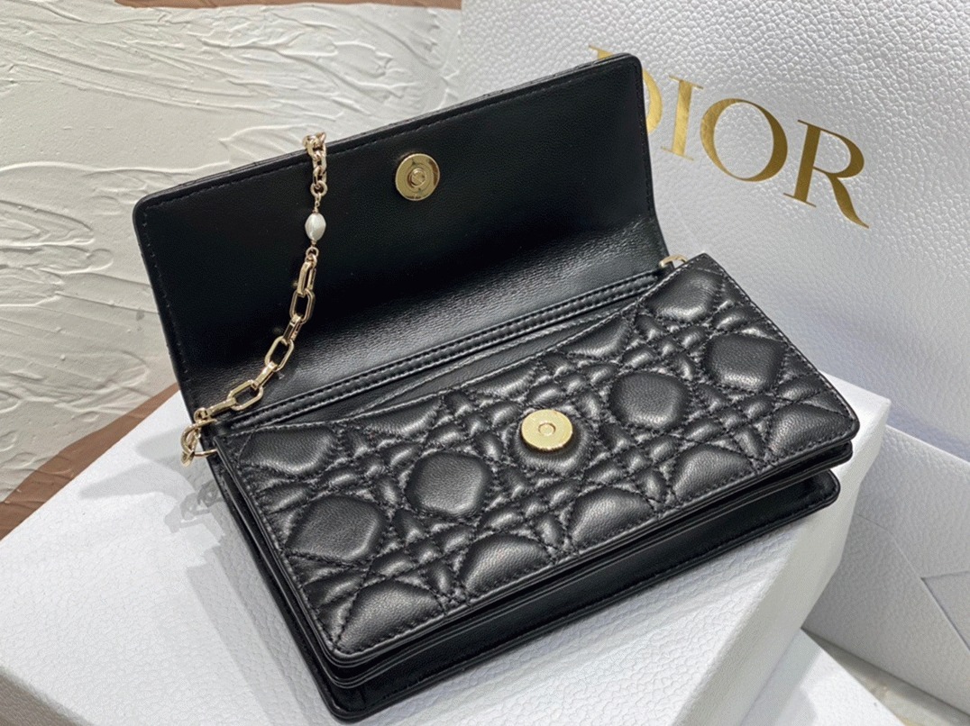 D10r Miss D10r Mini Bag Replica in Black Cannage Lambskin