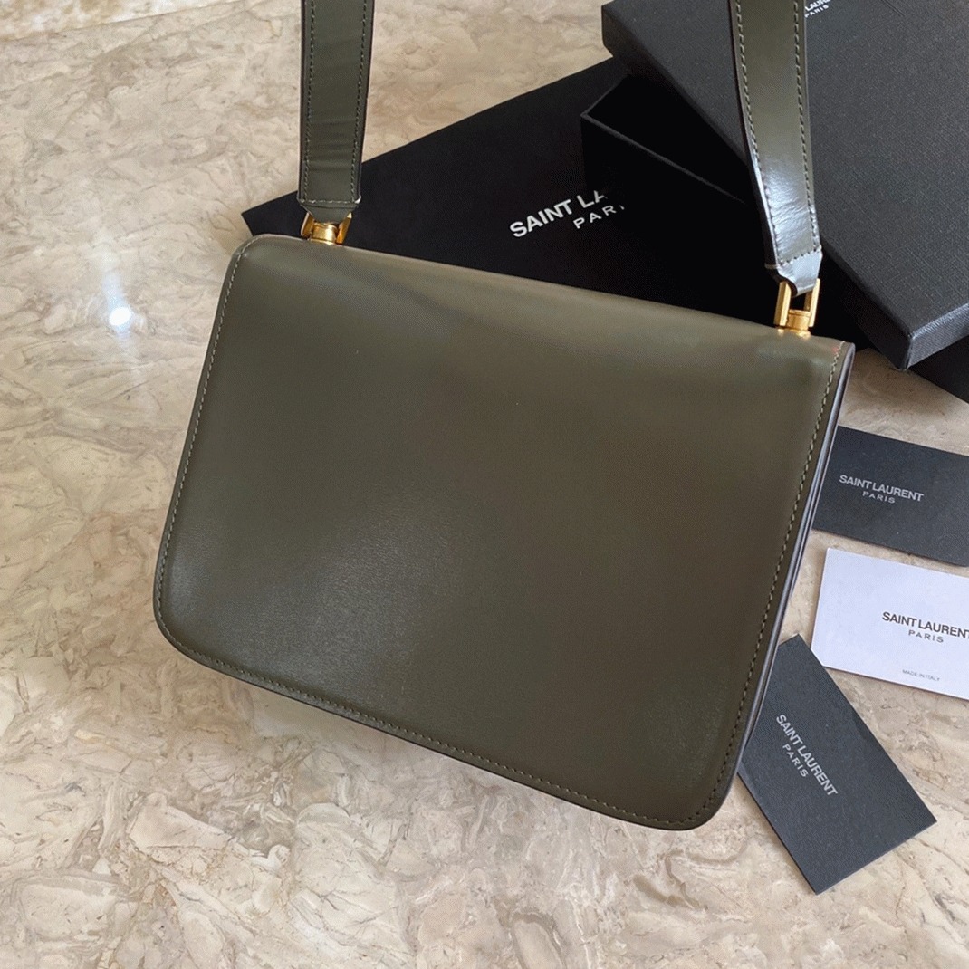 Fake Sa1nt Lau*nt Le Carre Satchel Bag Olive