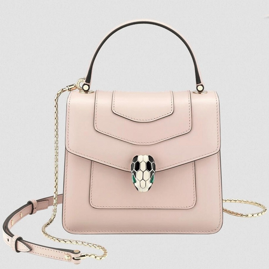 Fake Bv1g*ai Serpenti Forever Small Bag Beige Calfskin