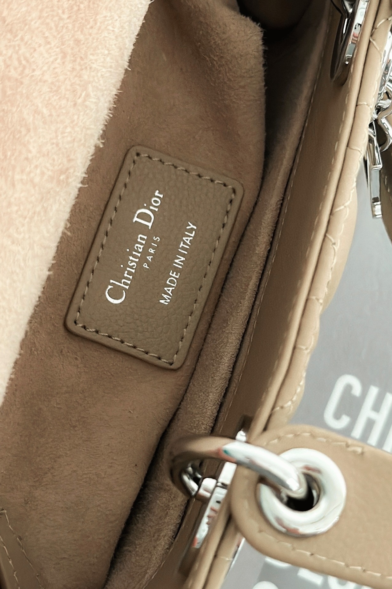 D10r Small Lady D10r My ABCD10r Bag Replica in Beige Cannage