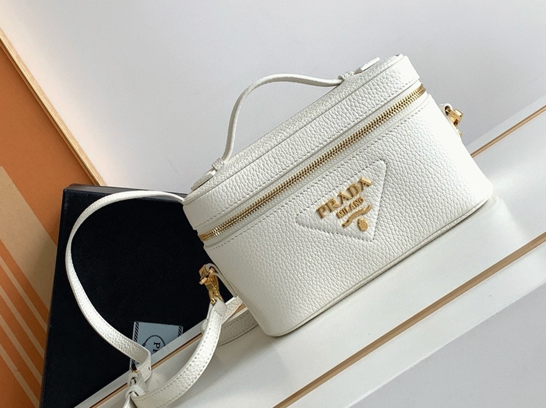 Pra*a Mini Vanity Bag Knockoff in White