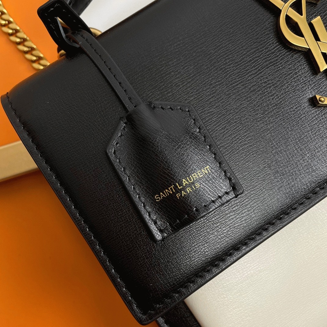 Knockoff Sa1nt Lau*nt Sunset Medium Top Handle Bag Bicolor Calfskin