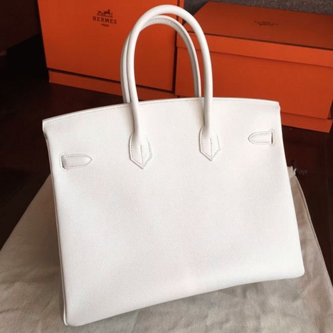 White High Quality Replica H**me5 Birkin 35cm Purse